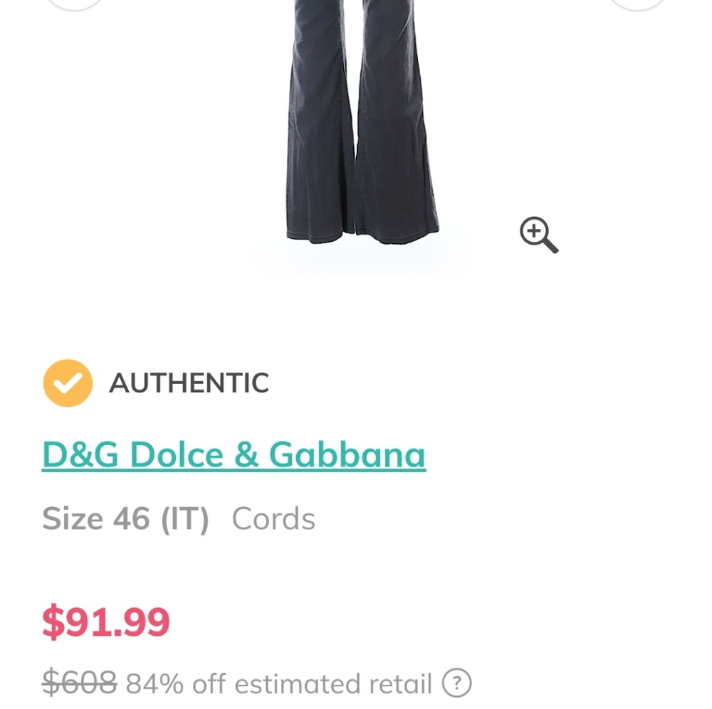Authentic Dolce & Gabbana Cords